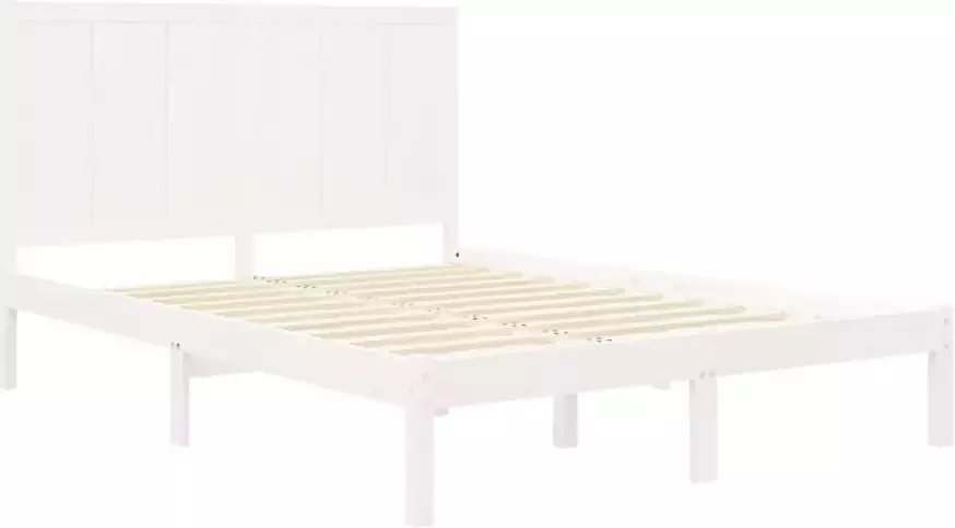 VIDAXL Bedframe zonder matras massief grenenhout wit 140x200 cm - Foto 8