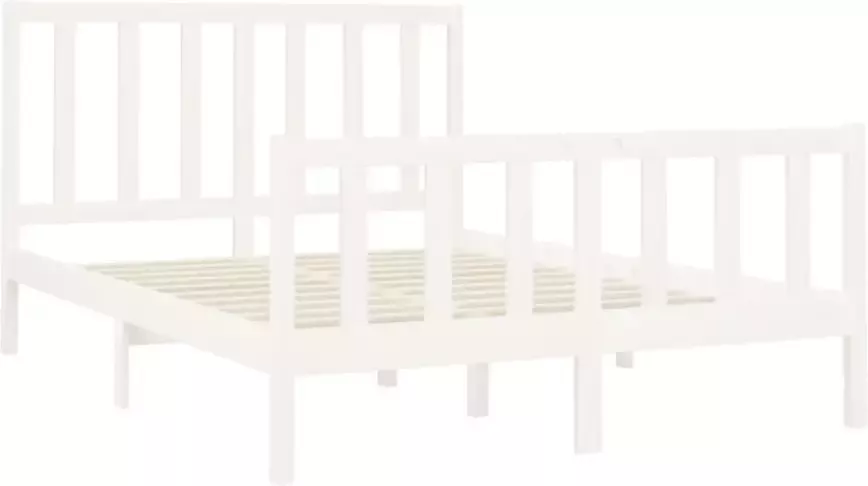 VidaXL -Bedframe-massief-grenenhout-wit-140x200-cm - Foto 3