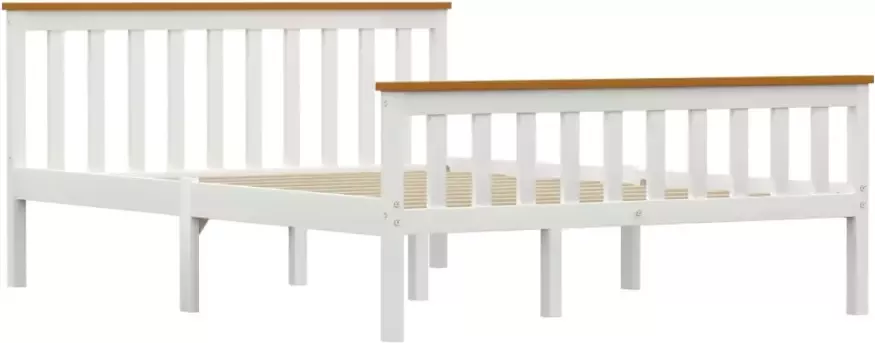 VidaXL -Bedframe-massief-grenenhout-wit-140x200-cm - Foto 4