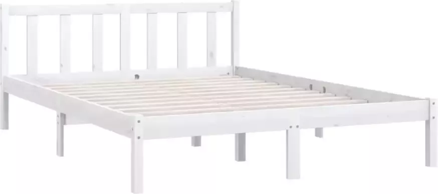 VidaXL -Bedframe-massief-grenenhout-wit-150x200-cm-5FT-King-Size - Foto 4