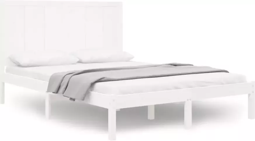 VIDAXL Bedframe zonder matras massief grenenhout wit 160x200 cm - Foto 8