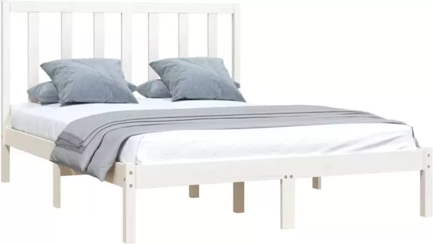 VidaXL -Bedframe-massief-grenenhout-wit-160x200-cm - Foto 5