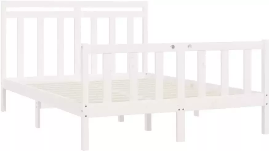 VidaXL -Bedframe-massief-grenenhout-wit-160x200-cm - Foto 3