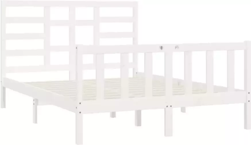 VidaXL Bedframe zonder matras massief grenenhout wit 160x200 cm - Foto 4