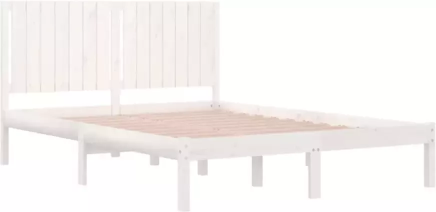 VidaXL Bedframe zonder matras massief grenenhout wit 160x200 cm