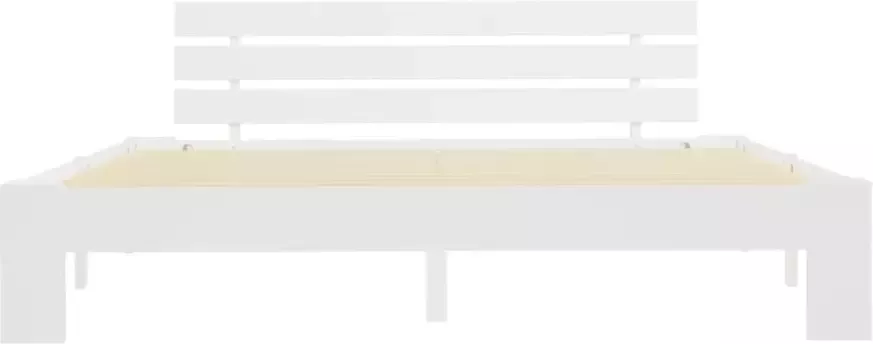 VidaXL -Bedframe-met-hoofdbord-massief-grenenhout-wit-160x200-cm