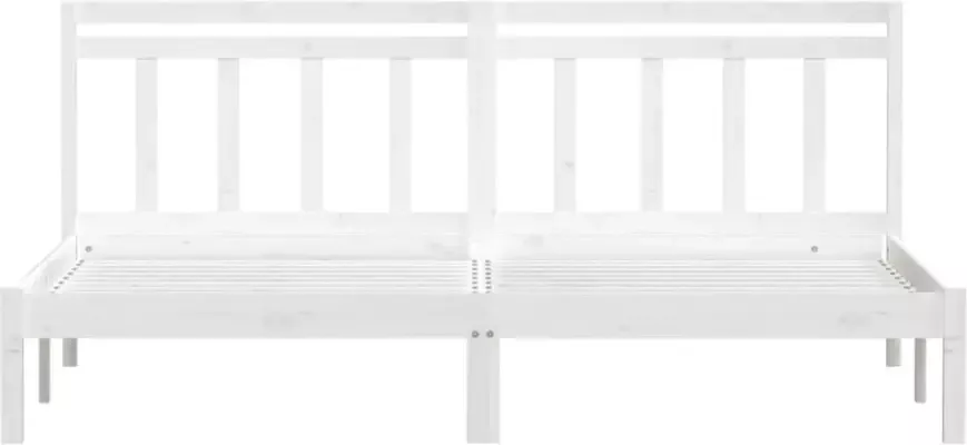 VidaXL -Bedframe-massief-grenenhout-wit-200x200-cm - Foto 2