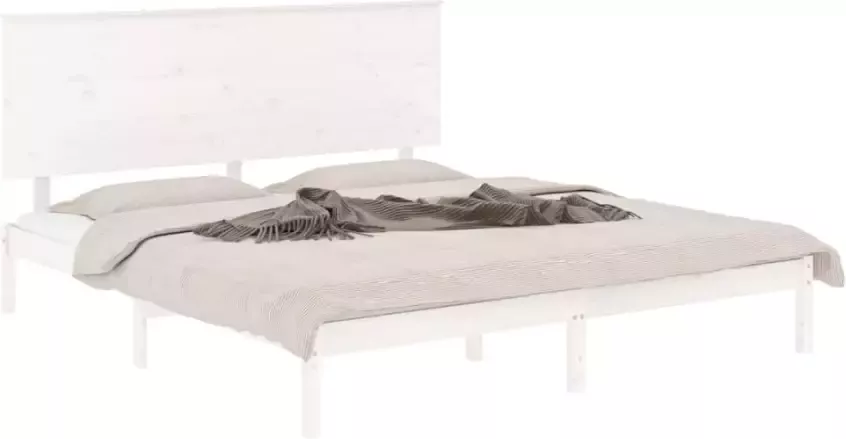 VIDAXL Bedframe zonder matras massief grenenhout wit 200x200 cm - Foto 4