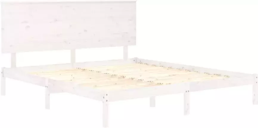 VIDAXL Bedframe zonder matras massief grenenhout wit 200x200 cm - Foto 3