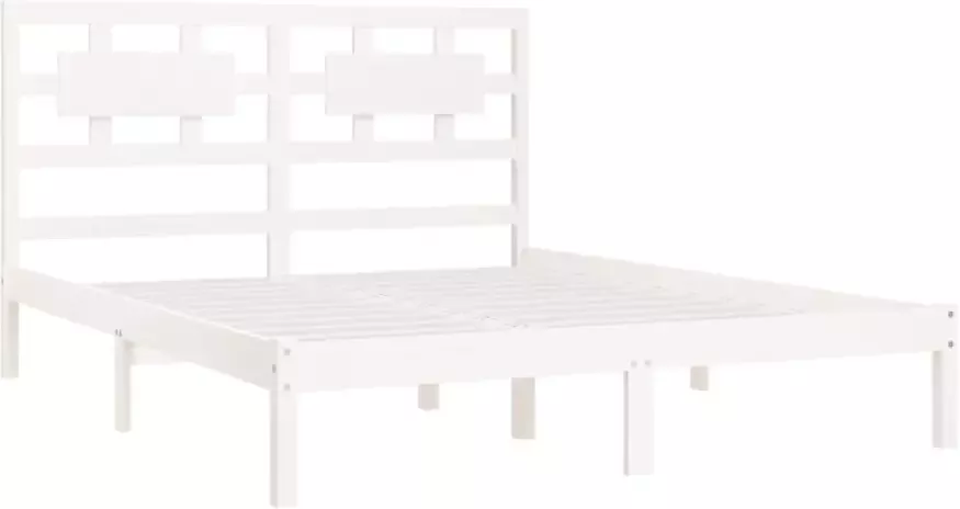 VIDAXL Bedframe zonder matras massief grenenhout wit 200x200 cm - Foto 3