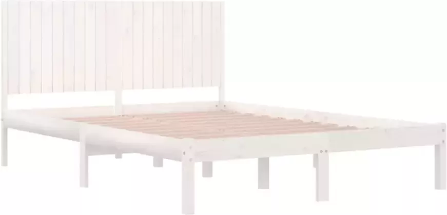 VIDAXL Bedframe zonder matras massief grenenhout wit 200x200 cm - Foto 3