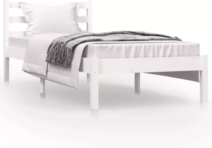 VidaXL -Bedframe-massief-grenenhout-wit-75x190-cm-2FT6-Small-Single - Foto 3