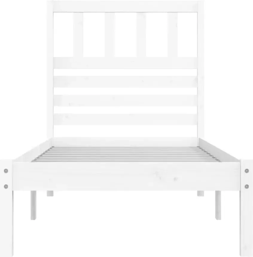 VidaXL Bedframe massief grenenhout wit 75x190 cm 2FT6 small single - Foto 2