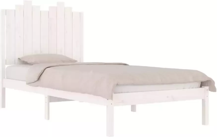 VidaXL -Bedframe-massief-grenenhout-wit-75x190-cm-2FT6-Small-Single - Foto 1