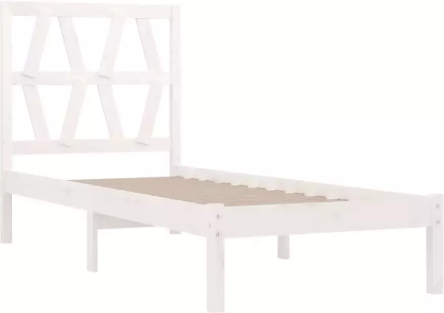 VidaXL -Bedframe-massief-grenenhout-wit-75x190-cm-2FT6-Small-Single - Foto 4