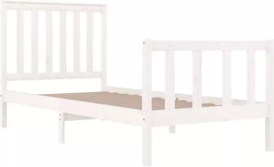 VidaXL -Bedframe-massief-grenenhout-wit-75x190-cm-2FT6-Small-Single - Foto 4