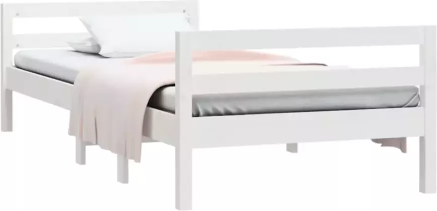 VidaXL Bedframe zonder matras massief grenenhout wit 80x200 cm - Foto 4