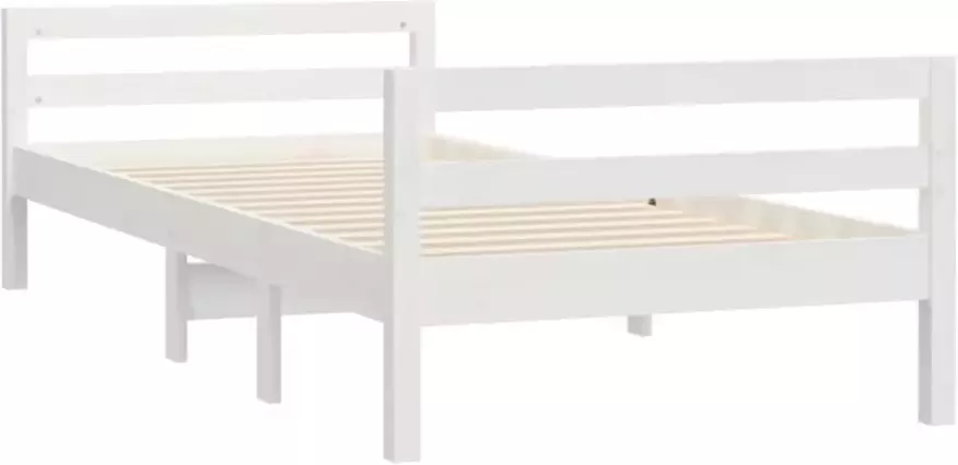 VidaXL Bedframe zonder matras massief grenenhout wit 80x200 cm - Foto 3