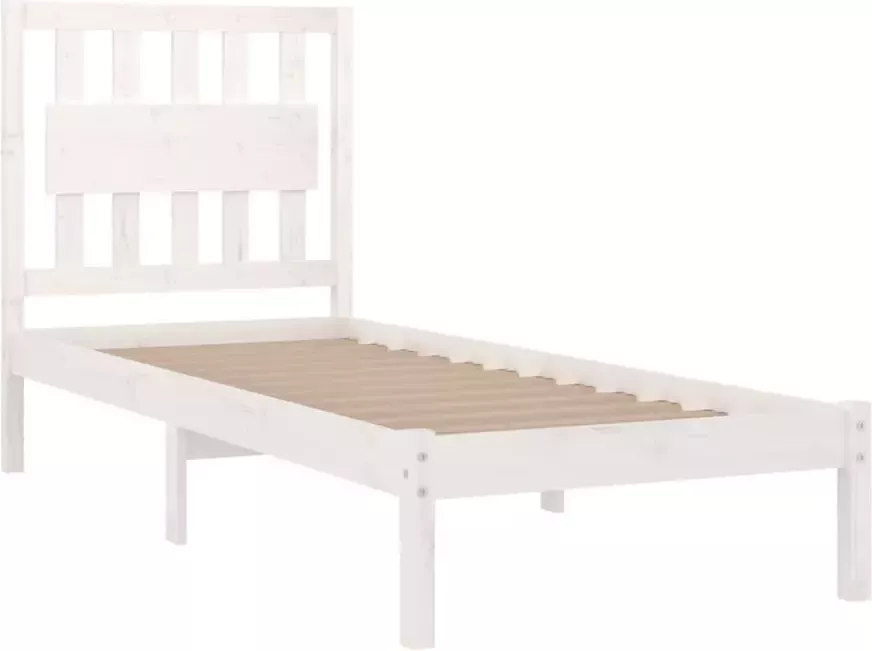 VidaXL -Bedframe-massief-grenenhout-wit-90x190-cm-3FT-Single - Foto 4