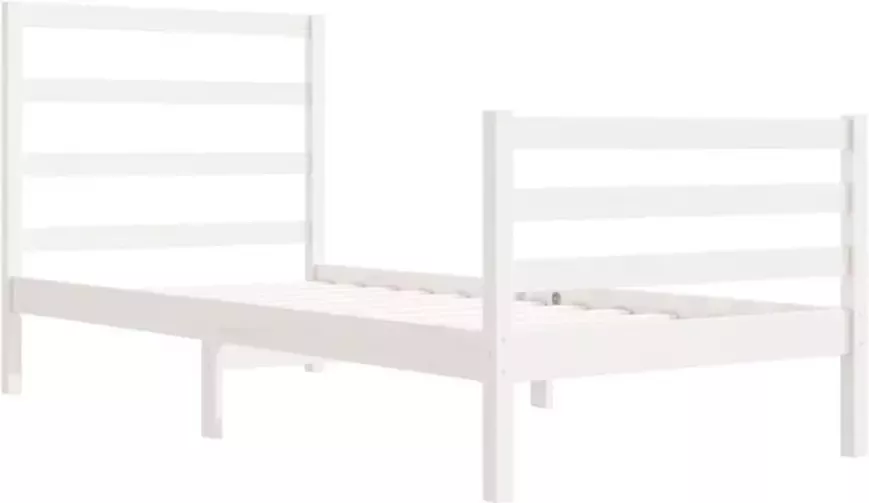 VidaXL -Bedframe-massief-grenenhout-wit-90x190-cm-3FT-Single - Foto 9