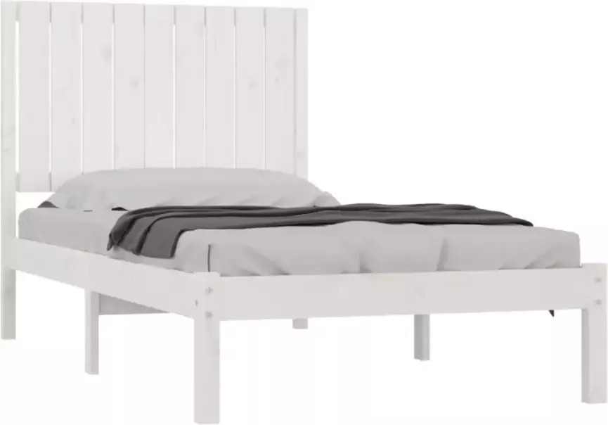 VIDAXL Bedframe zonder matras massief grenenhout wit 90x190 cm - Foto 7