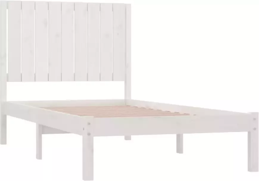 VIDAXL Bedframe zonder matras massief grenenhout wit 90x190 cm - Foto 3