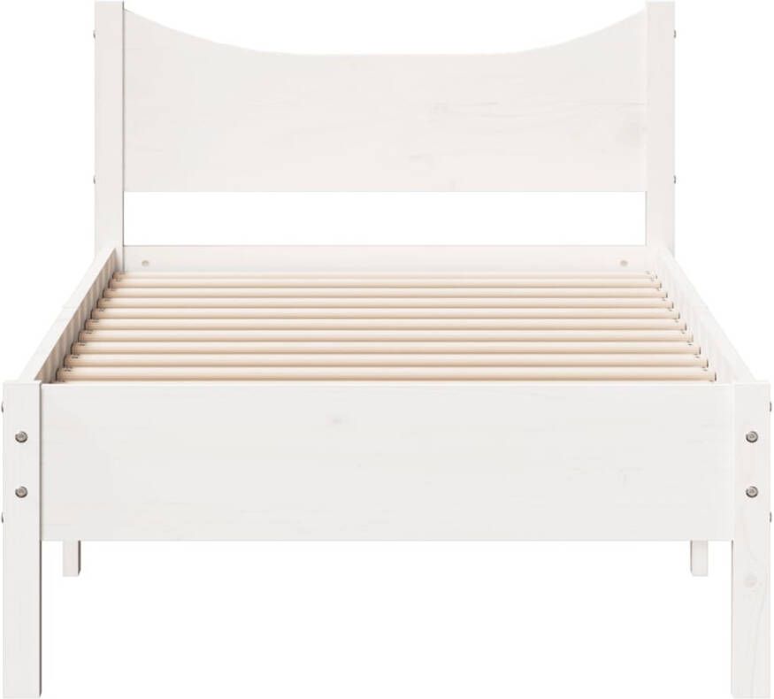 VIDAXL Bedframe zonder matras massief grenenhout wit 90x200 cm - Foto 2