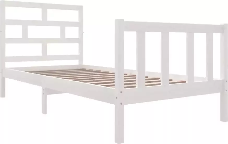 VidaXL -Bedframe-massief-grenenhout-wit-90x200-cm - Foto 5