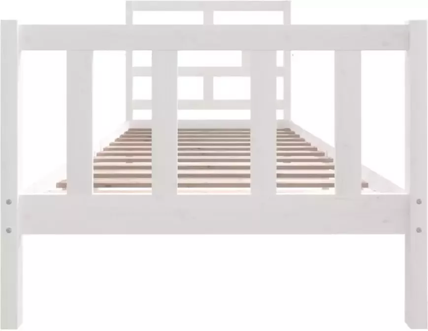 VidaXL -Bedframe-massief-grenenhout-wit-90x200-cm - Foto 2