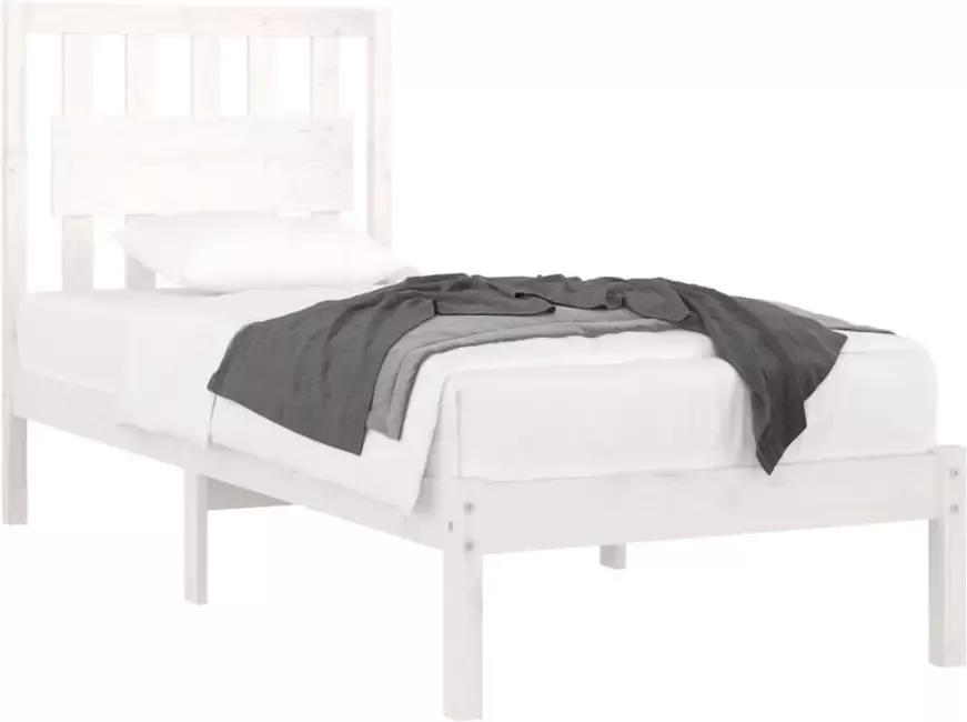 VidaXL -Bedframe-massief-grenenhout-wit-90x200-cm - Foto 4