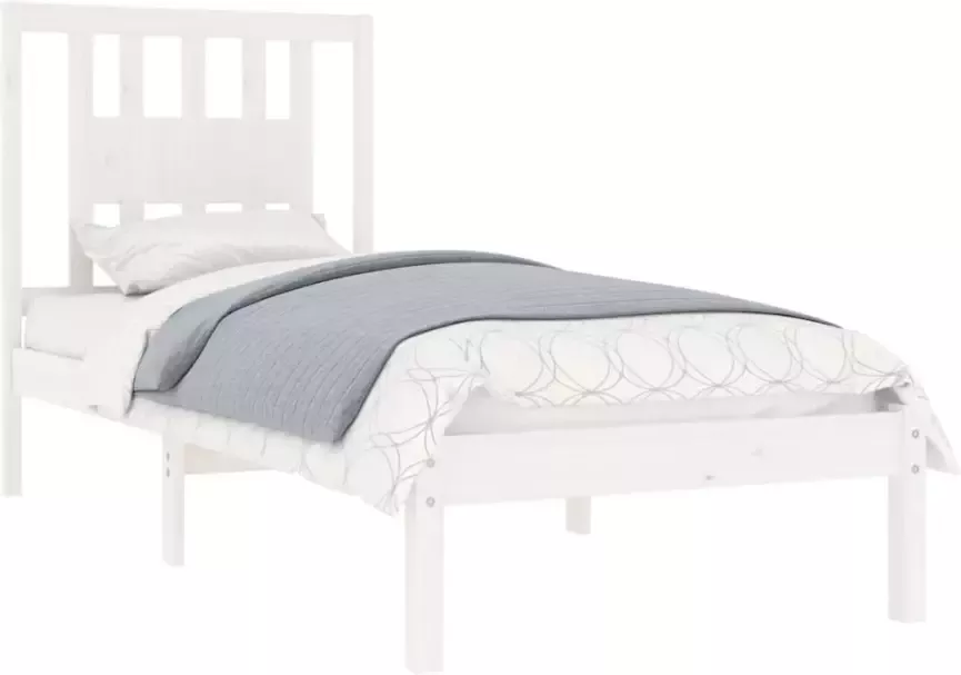 VidaXL Bedframe zonder matras massief grenenhout wit 90x200 cm - Foto 7