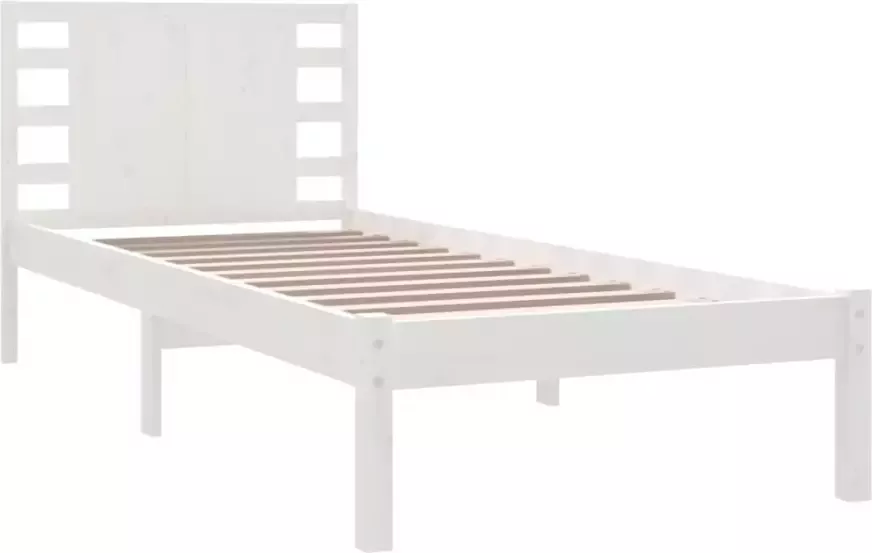 VidaXL Bedframe zonder matras massief grenenhout wit 90x200 cm - Foto 8