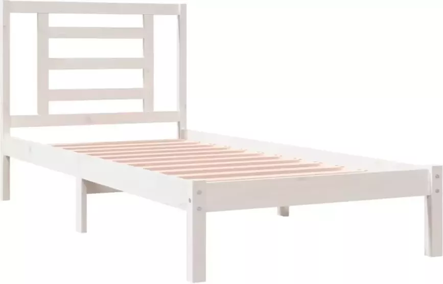 VIDAXL Bedframe zonder matras massief grenenhout wit 90x200 cm - Foto 4