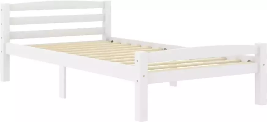 VidaXL -Bedframe-massief-grenenhout-wit-90x200-cm - Foto 5