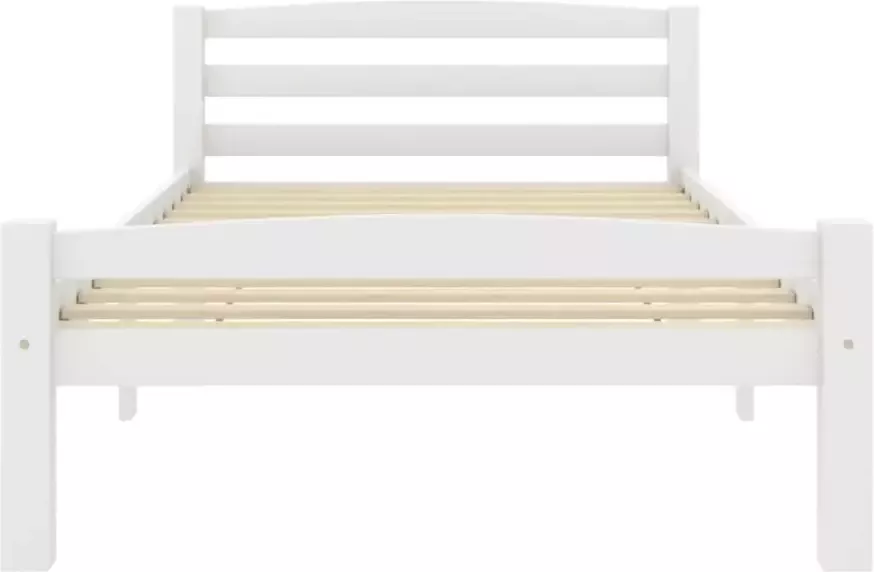 VidaXL -Bedframe-massief-grenenhout-wit-90x200-cm