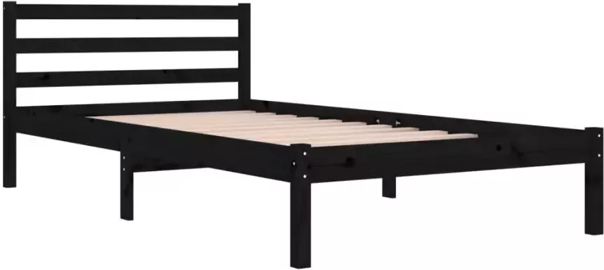 VidaXL -Bedframe-massief-grenenhout-zwart-100x200-cm - Foto 4