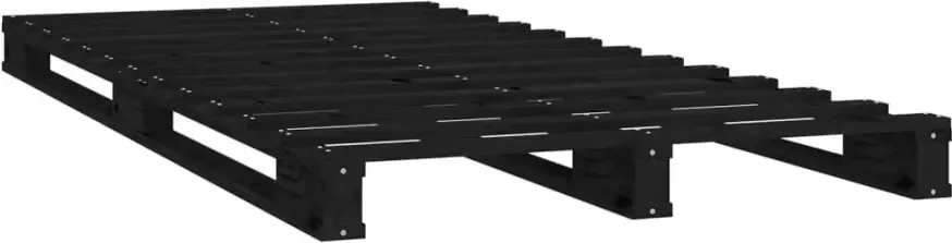 VidaXL -Palletbed-massief-grenenhout-zwart-100x200-cm - Foto 4