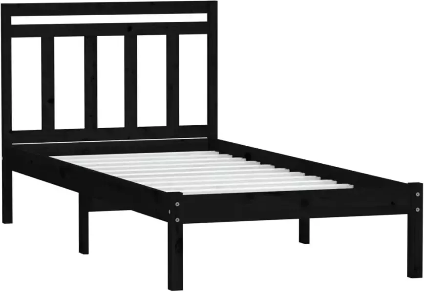 VidaXL -Bedframe-massief-grenenhout-zwart-100x200-cm - Foto 4