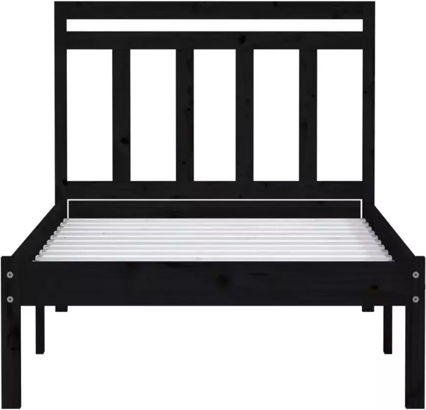 VidaXL -Bedframe-massief-grenenhout-zwart-100x200-cm - Foto 2