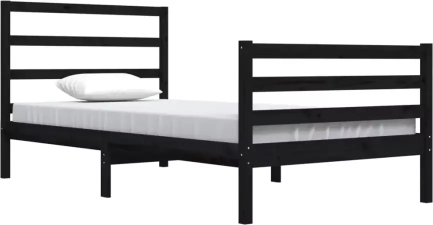 VidaXL -Bedframe-massief-grenenhout-zwart-100x200-cm - Foto 7