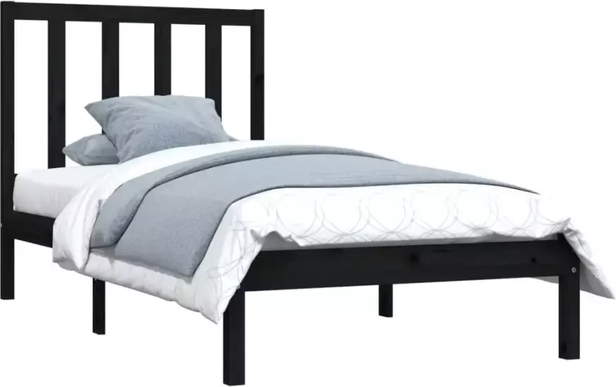 VidaXL -Bedframe-massief-grenenhout-zwart-100x200-cm - Foto 6