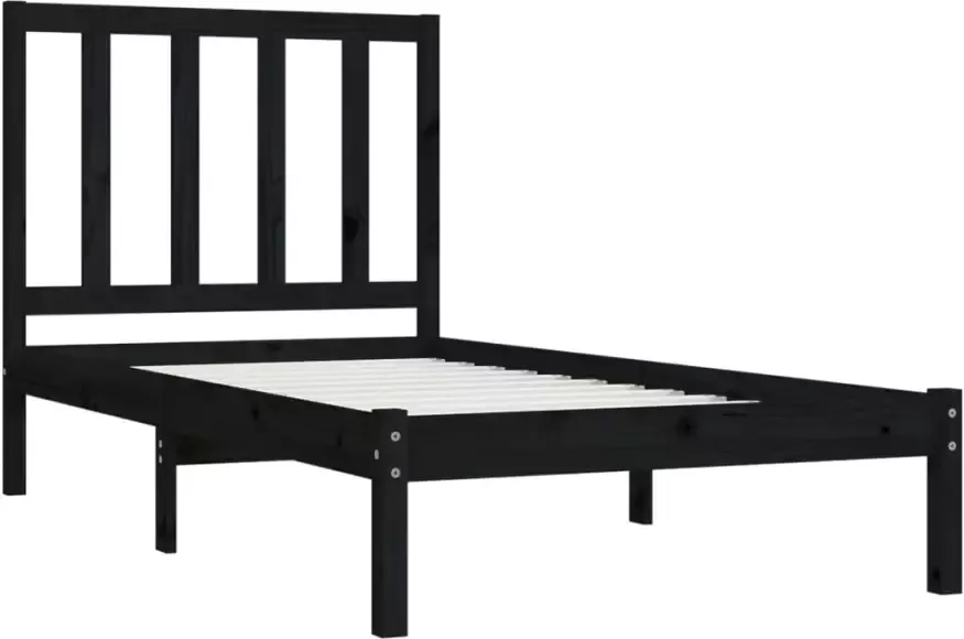 VidaXL -Bedframe-massief-grenenhout-zwart-100x200-cm - Foto 5