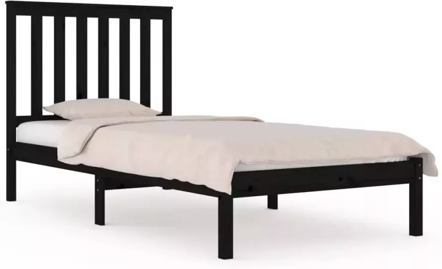 VidaXL -Bedframe-massief-grenenhout-zwart-100x200-cm - Foto 4