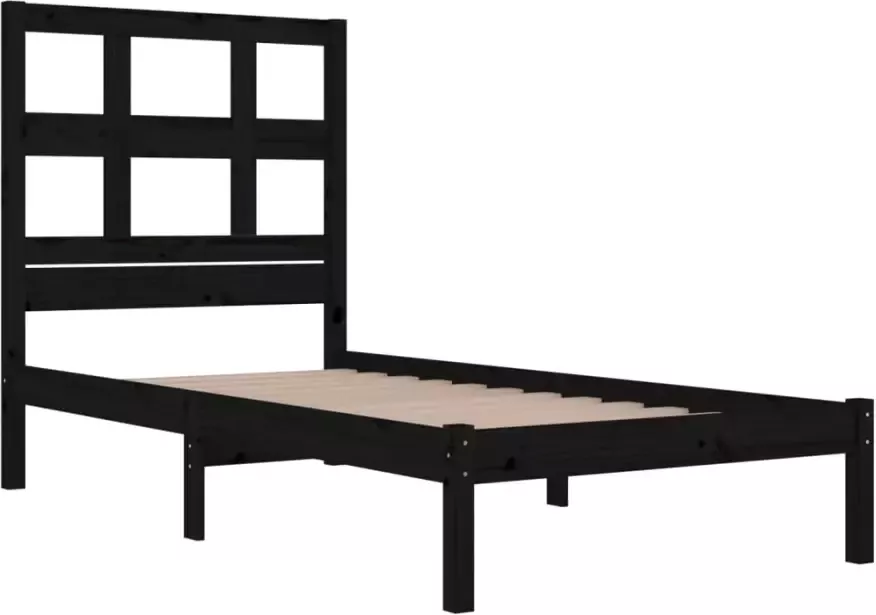 VidaXL -Bedframe-massief-grenenhout-zwart-100x200-cm - Foto 5