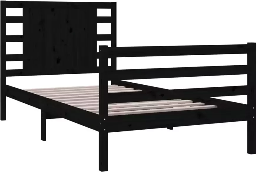 VidaXL -Bedframe-massief-grenenhout-zwart-100x200-cm - Foto 3