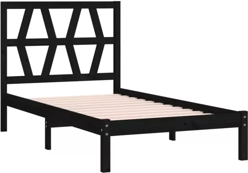 VidaXL -Bedframe-massief-grenenhout-zwart-100x200-cm - Foto 3