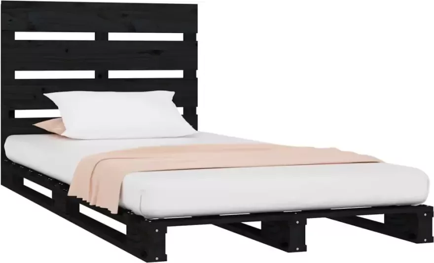 VidaXL -Bedframe-massief-grenenhout-zwart-100x200-cm - Foto 4