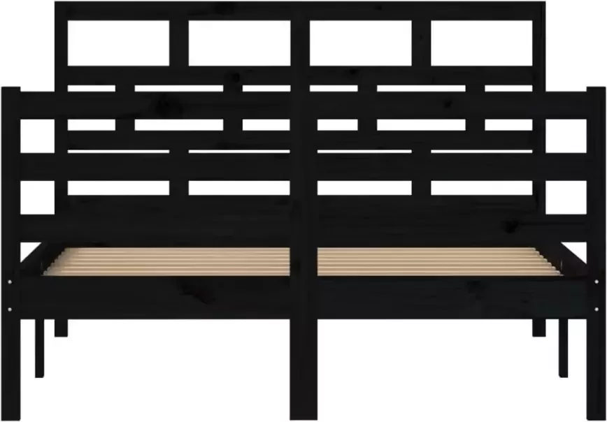 VidaXL -Bedframe-massief-grenenhout-zwart-120x200-cm