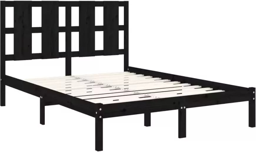 VidaXL -Bedframe-massief-grenenhout-zwart-120x200-cm - Foto 3