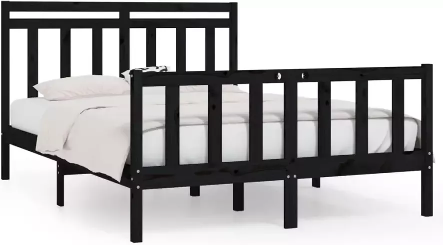 VidaXL -Bedframe-massief-grenenhout-zwart-120x200-cm - Foto 5